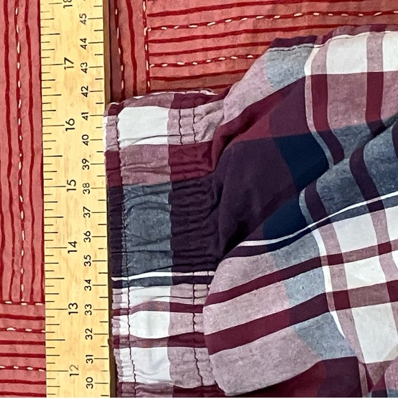 Denver Hayes men’s XL pyjama pants / Burgundy Navy white Plaid - Picture 5 of 12